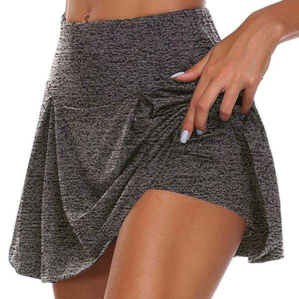 Women's High Waist Active Skirt With Built-In Shorts