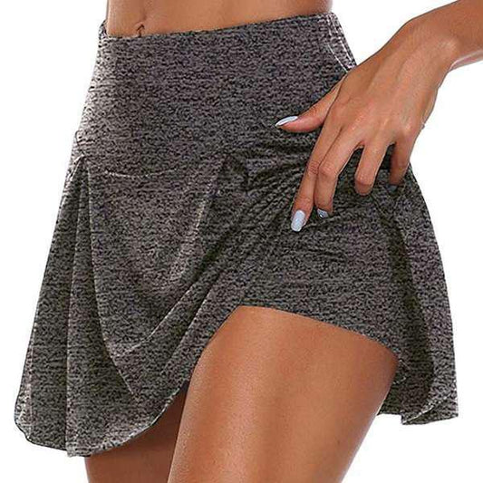 Women's High Waist Active Skirt With Built-In Shorts